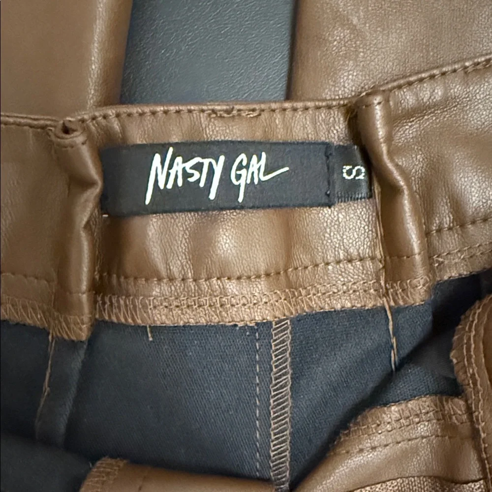 Nasty Gal Brown Faux Leather Pants - Picture 2 of 2